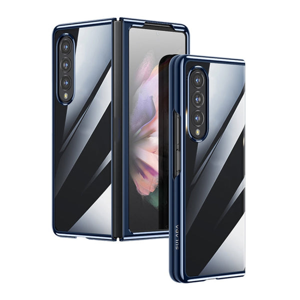 SULADA Shockproof Plating PC Transparent Protective Case, For Samsung Galaxy Z Fold4, For Samsung Galaxy Z Flip4