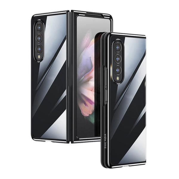 SULADA Shockproof Plating PC Transparent Protective Case, For Samsung Galaxy Z Fold4, For Samsung Galaxy Z Flip4