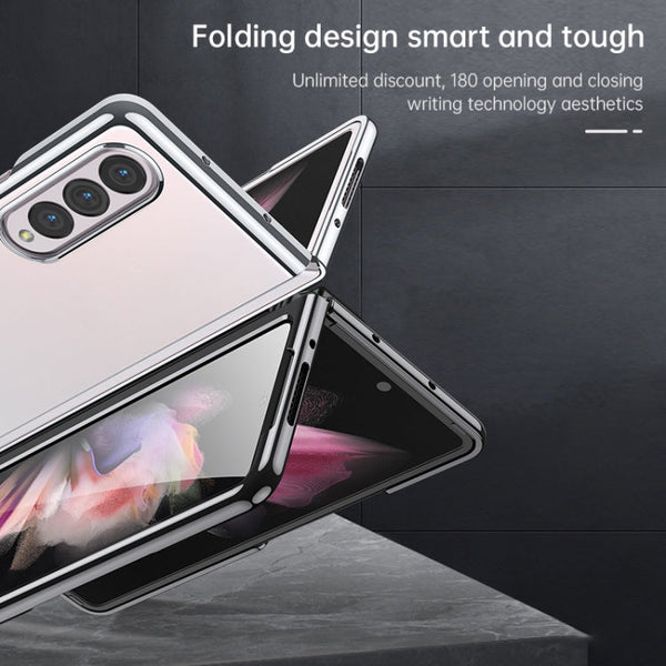 SULADA Shockproof Plating PC Transparent Protective Case, For Samsung Galaxy Z Fold4, For Samsung Galaxy Z Flip4