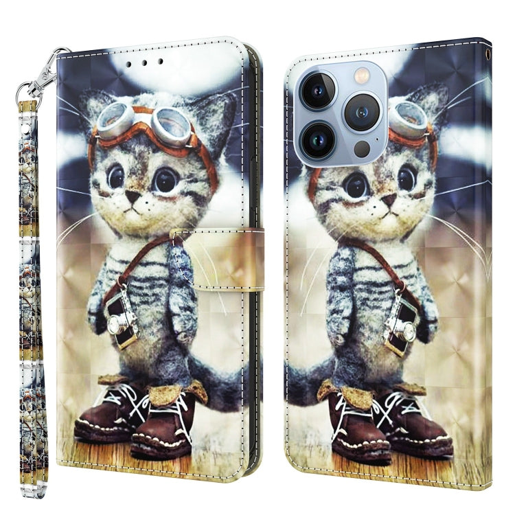 3D Painted Leather Phone Case, For iPhone 14, For iPhone 14 Plus, For iPhone 14 Pro