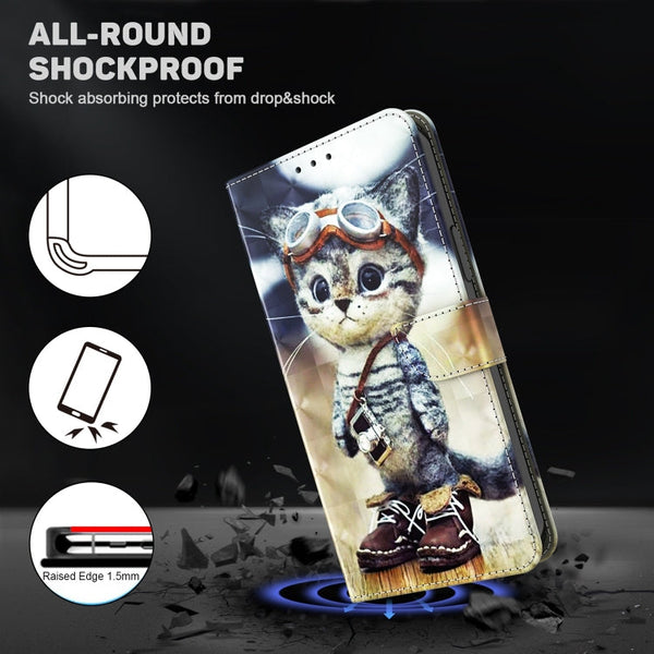 3D Painted Leather Phone Case, For iPhone 13 Pro, For iPhone 13 Pro Max, For iPhone 12 mini