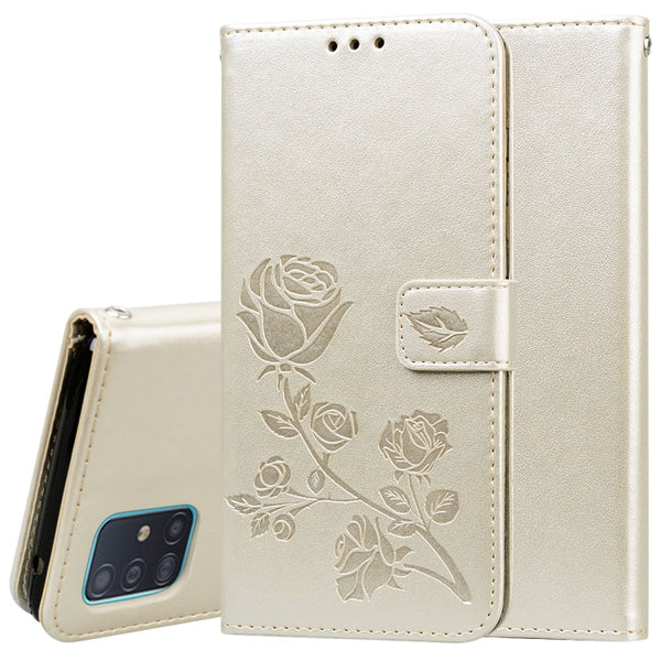 Rose Embossed Horizontal Flip PU Leather Case with Holder & Card Slots & Wallet