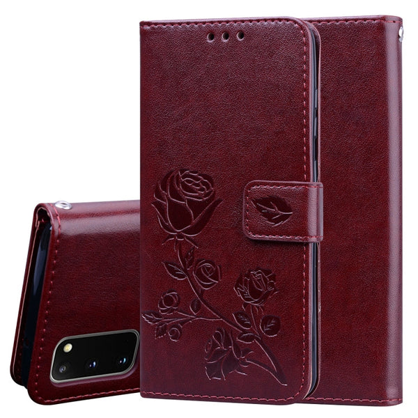 Rose Embossed Horizontal Flip PU Leather Case with Holder & Card Slots & Wallet