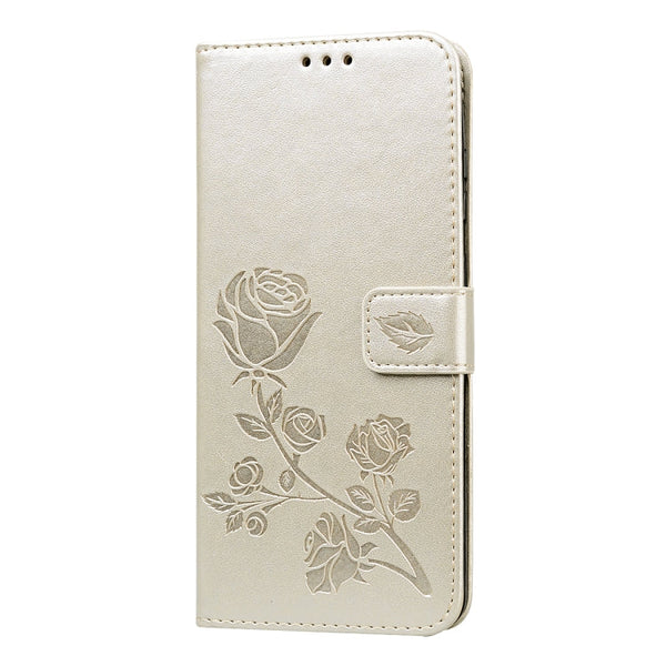 Rose Embossed Horizontal Flip PU Leather Case with Holder & Card Slots & Wallet