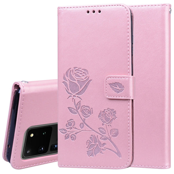 Rose Embossed Horizontal Flip PU Leather Case with Holder & Card Slots & Wallet