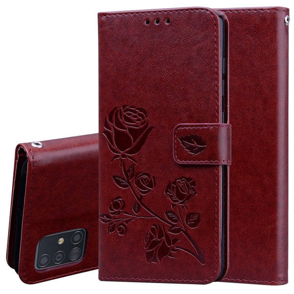 Rose Embossed Horizontal Flip PU Leather Case with Holder & Card Slots & Wallet