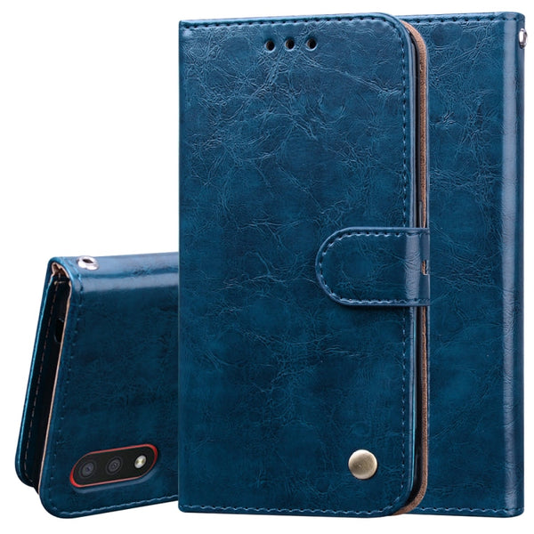 Business Style Oil Wax Texture Horizontal Flip Leather Case, with Holder & Card Slots & Wallet