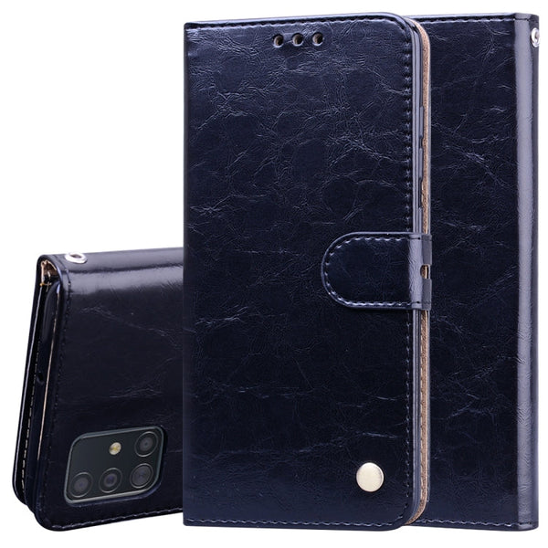 Business Style Oil Wax Texture Horizontal Flip Leather Case, with Holder & Card Slots & Wallet