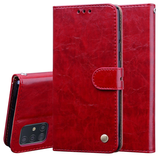 Business Style Oil Wax Texture Horizontal Flip Leather Case, with Holder & Card Slots & Wallet