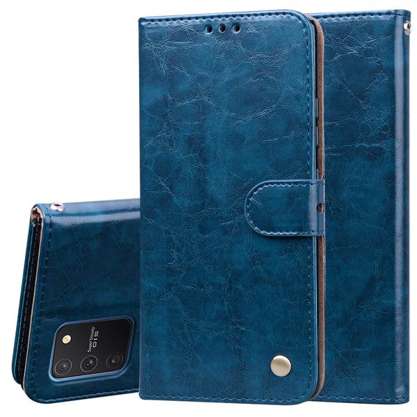 Business Style Oil Wax Texture Horizontal Flip Leather Case, with Holder & Card Slots & Wallet