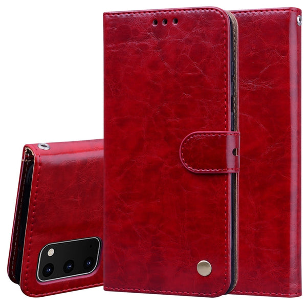 Business Style Oil Wax Texture Horizontal Flip Leather Case, with Holder & Card Slots & Wallet