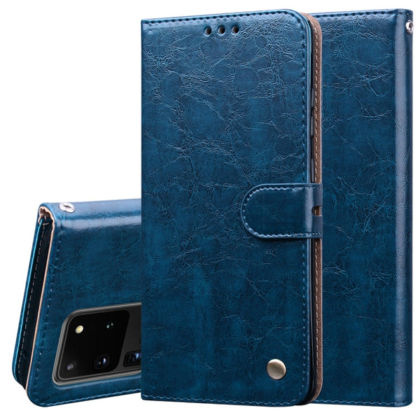 Business Style Oil Wax Texture Horizontal Flip Leather Case, with Holder & Card Slots & Wallet