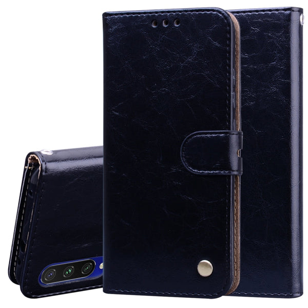 Business Style Oil Wax Texture Horizontal Flip Leather Case, with Holder & Card Slots & Wallet