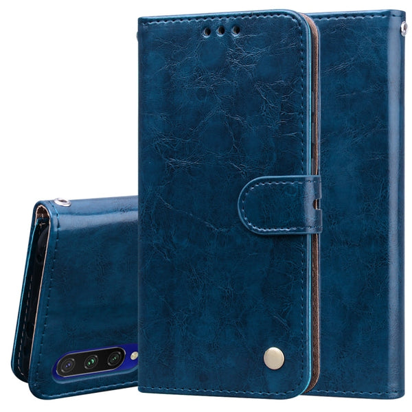 Business Style Oil Wax Texture Horizontal Flip Leather Case, with Holder & Card Slots & Wallet