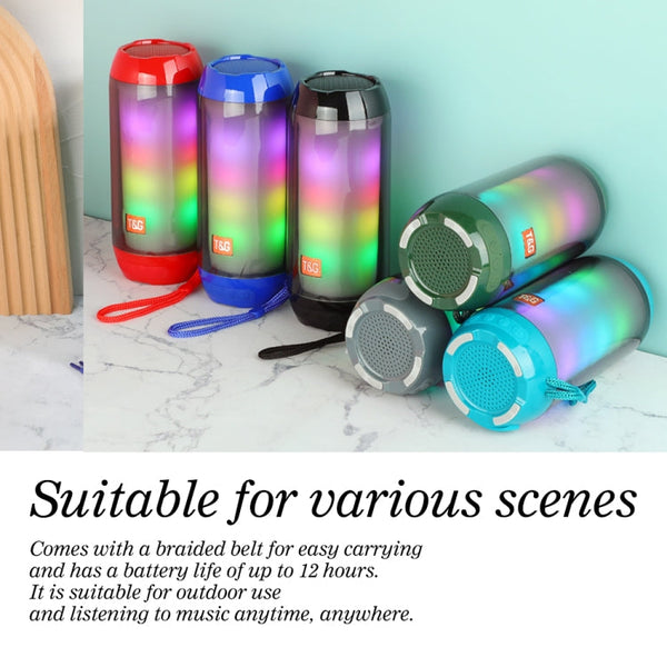 T&G TG643 Portable LED Light Waterproof Subwoofer Wireless Bluetooth Speaker