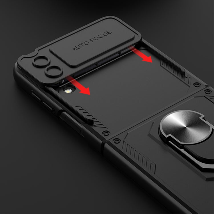 GKK Carbon Brazing Pattern Shockproof Armor PC Phone Case with Ring Holder, For Samsung Galaxy Z Flip4