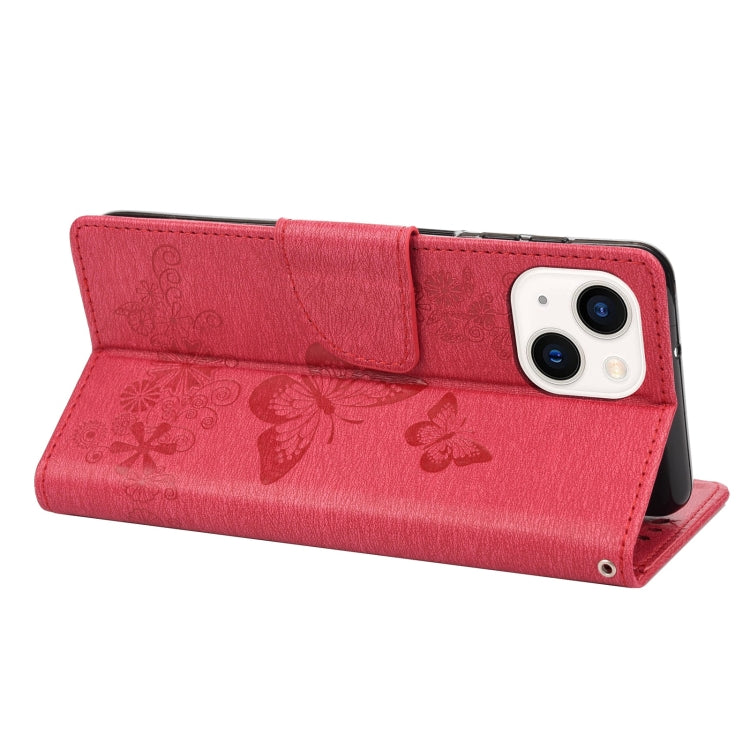 Butterfly Embossed Horizontal Flip Leather Phone Case, For iPhone 14, For iPhone 14 Plus, For iPhone 14 Pro