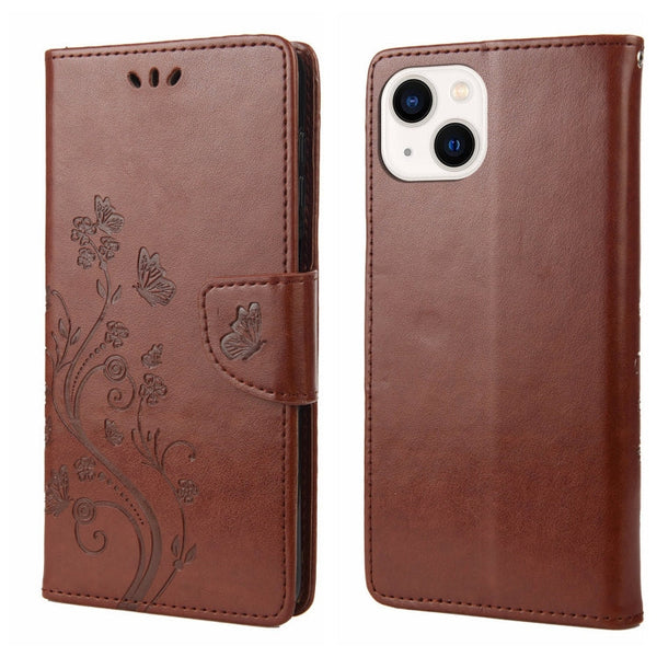 Butterfly Flower Pattern Flip Leather Phone Case