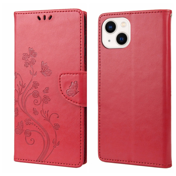 Butterfly Flower Pattern Flip Leather Phone Case