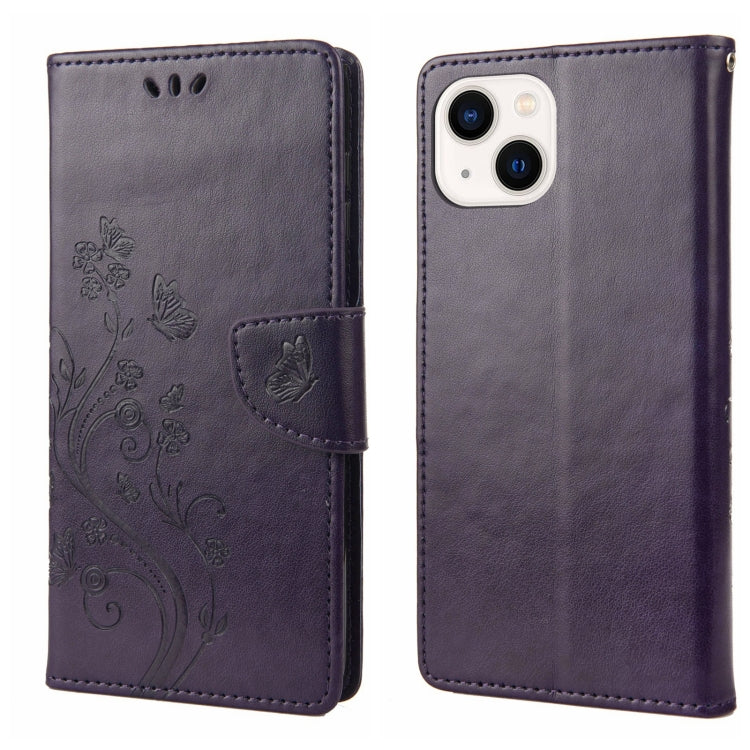 Butterfly Flower Pattern Flip Leather Phone Case
