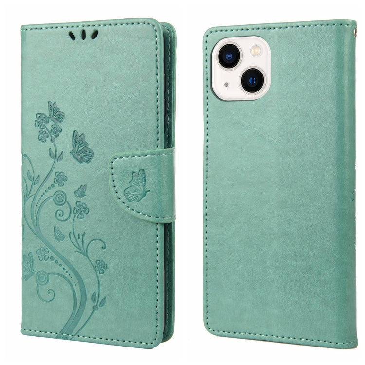 Butterfly Flower Pattern Flip Leather Phone Case