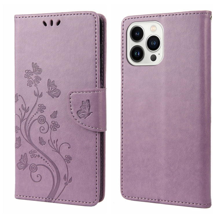 Butterfly Flower Pattern Flip Leather Phone Case