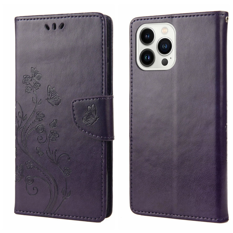 Butterfly Flower Pattern Flip Leather Phone Case