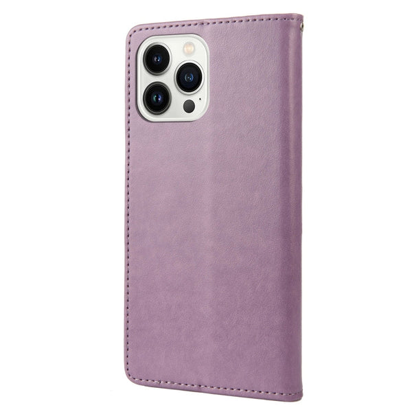 Butterfly Flower Pattern Flip Leather Phone Case