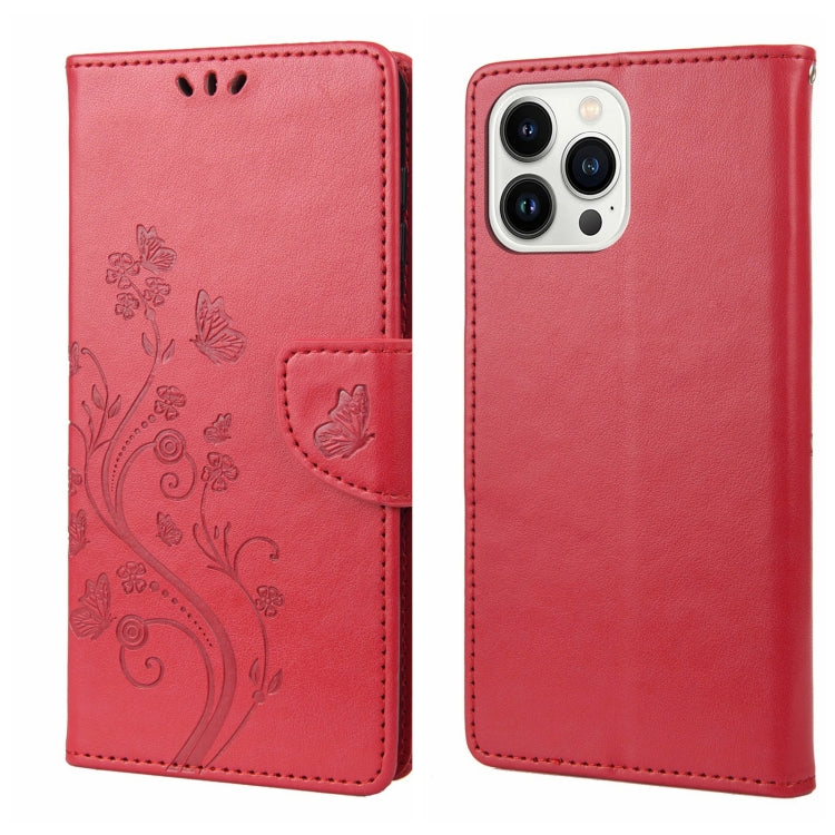 Butterfly Flower Pattern Flip Leather Phone Case