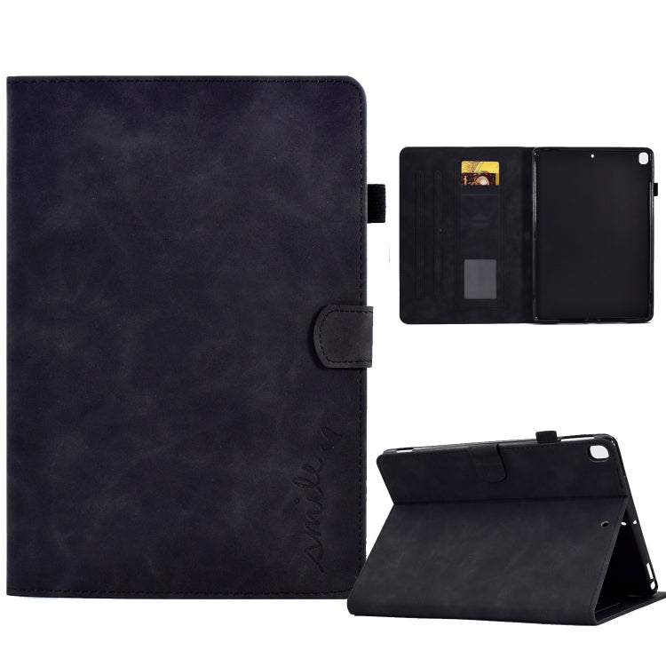 Embossed Smile Flip Tablet Leather Smart Case