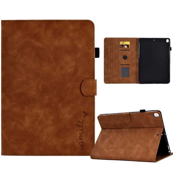 Embossed Smile Flip Tablet Leather Smart Case