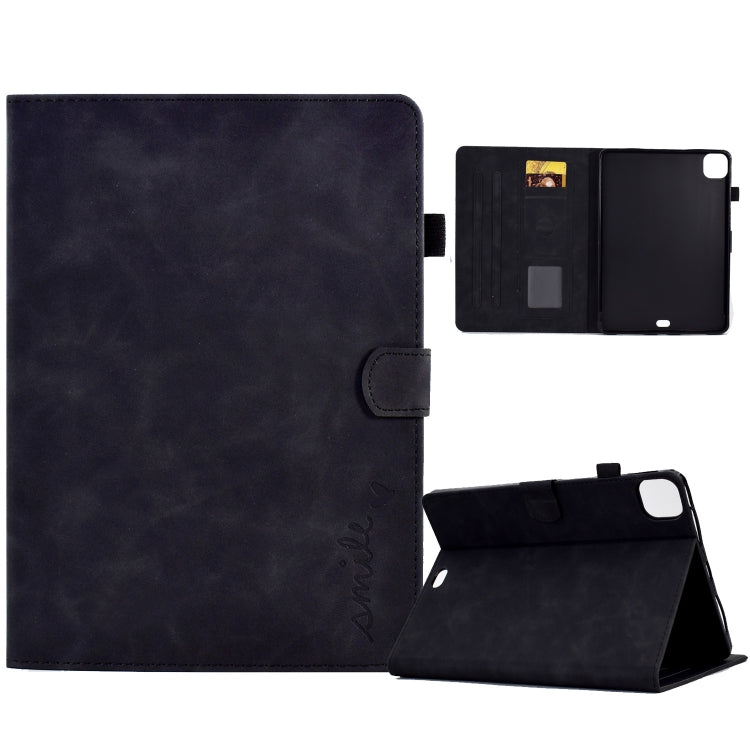 Embossed Smile Flip Tablet Leather Smart Case