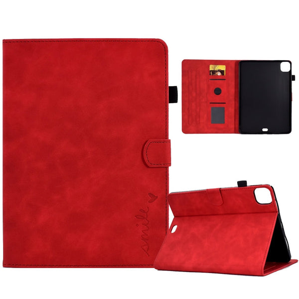 Embossed Smile Flip Tablet Leather Smart Case