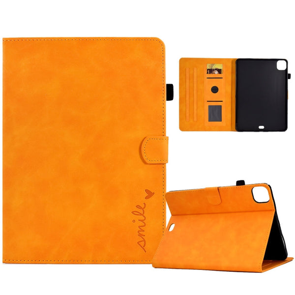 Embossed Smile Flip Tablet Leather Smart Case