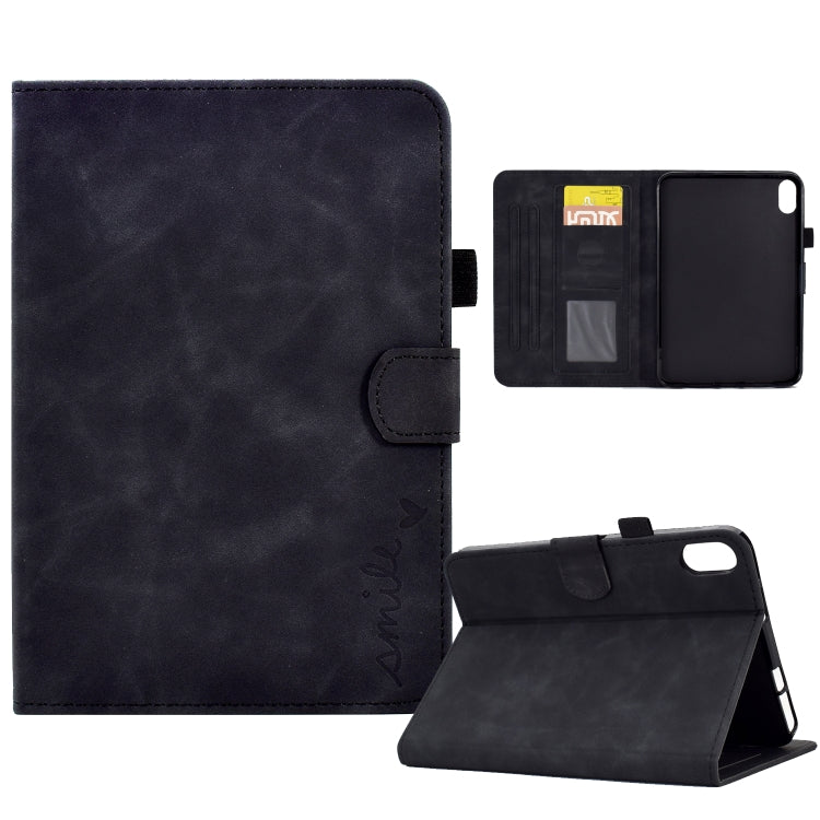 Embossed Smile Flip Tablet Leather Smart Case