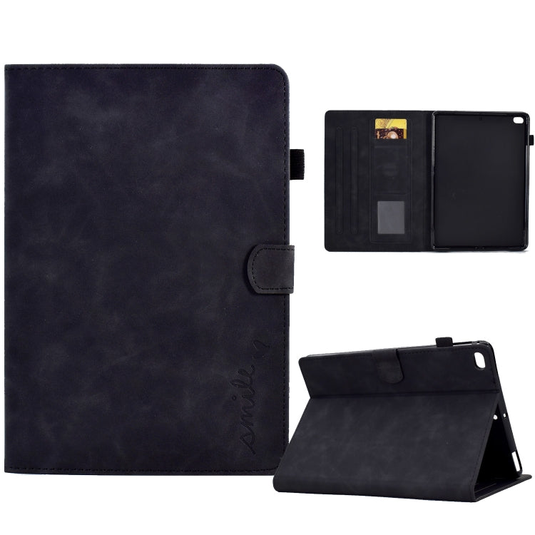 Embossed Smile Flip Tablet Leather Smart Case