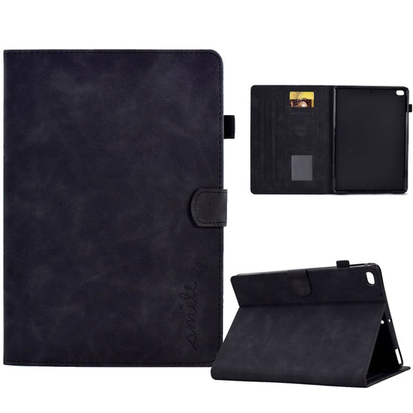 Embossed Smile Flip Tablet Leather Smart Case