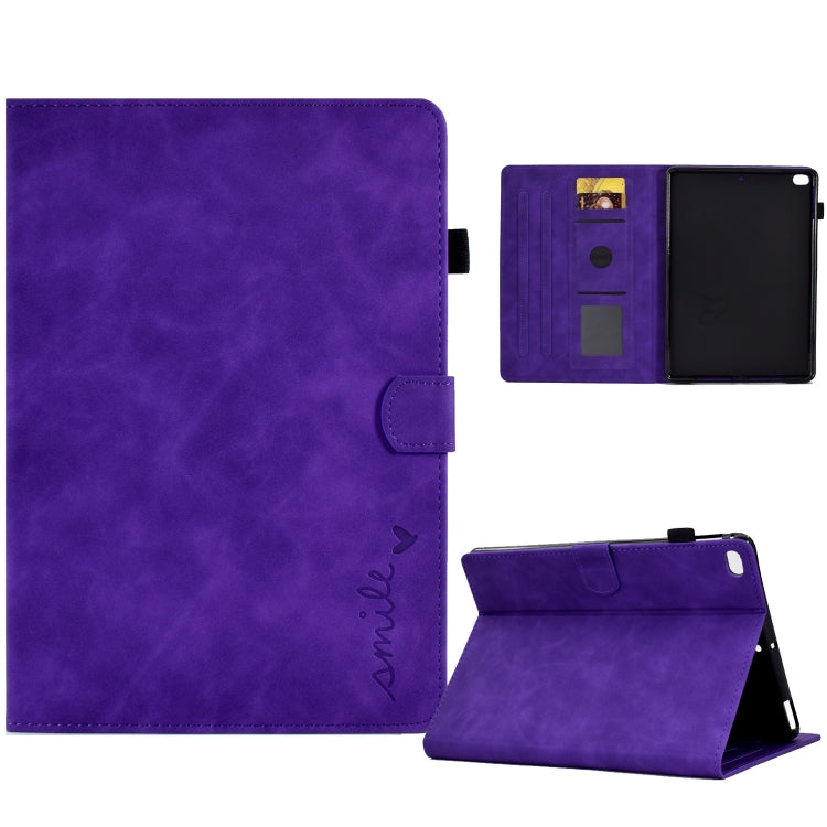 Embossed Smile Flip Tablet Leather Smart Case