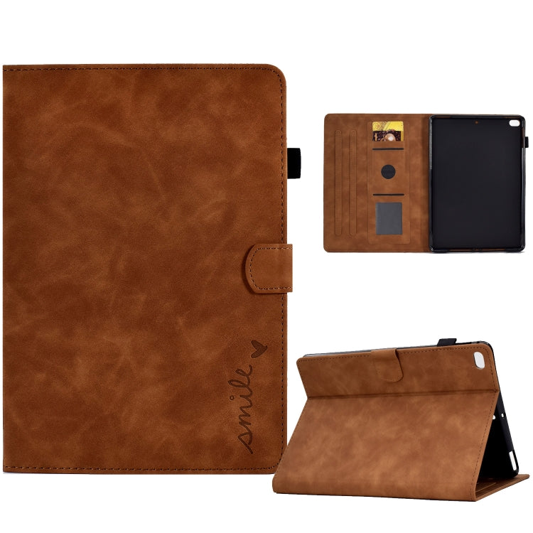 Embossed Smile Flip Tablet Leather Smart Case