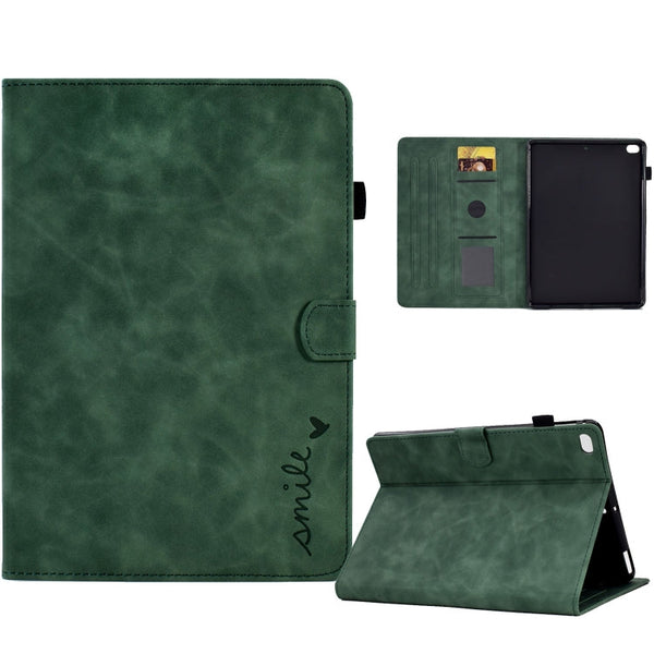 Embossed Smile Flip Tablet Leather Smart Case