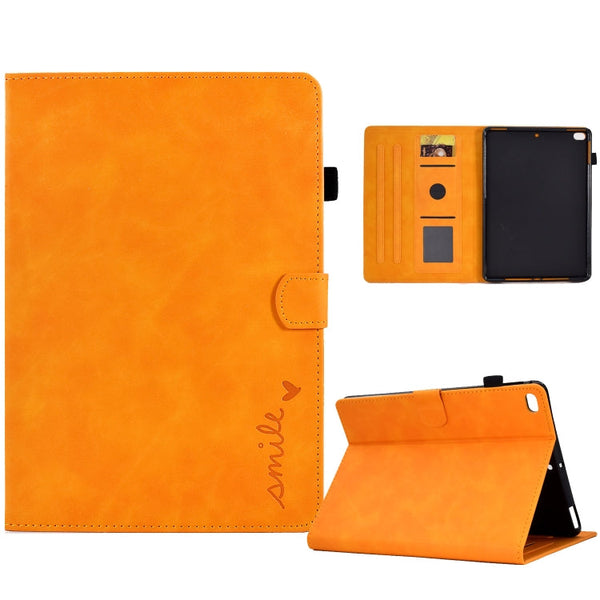 Embossed Smile Flip Tablet Leather Smart Case