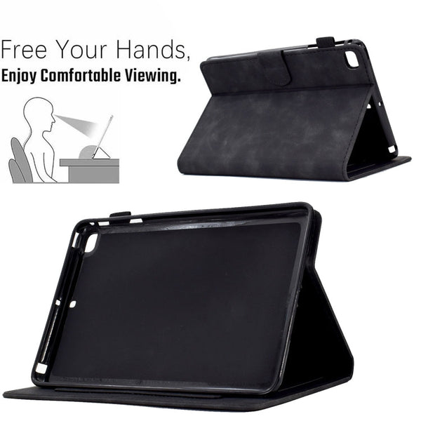 Embossed Smile Flip Tablet Leather Smart Case