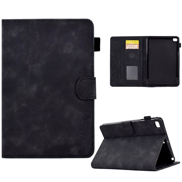 Embossed Smile Flip Tablet Leather Smart Case