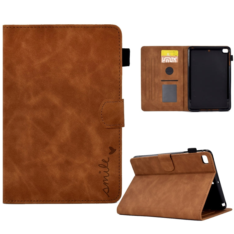 Embossed Smile Flip Tablet Leather Smart Case
