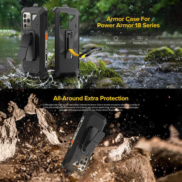 For Ulefone Power Armor 18 Ultra / 18T / 18T Ultra / 19 / 19T  Ulefone Back Clip Phone Case with Carabiner