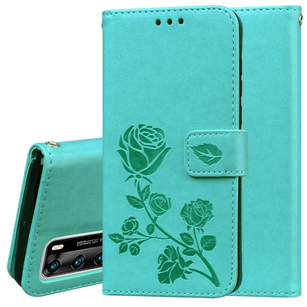Rose Embossed Horizontal Flip PU Leather Case with Holder & Card Slots & Wallet