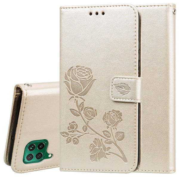 Rose Embossed Horizontal Flip PU Leather Case with Holder & Card Slots & Wallet