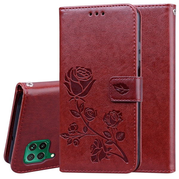 Rose Embossed Horizontal Flip PU Leather Case with Holder & Card Slots & Wallet