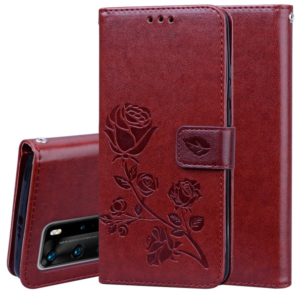 Rose Embossed Horizontal Flip PU Leather Case with Holder & Card Slots & Wallet