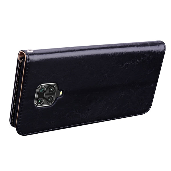 Business Style Oil Wax Texture Horizontal Flip Leather Case, with Holder & Card Slots & Wallet